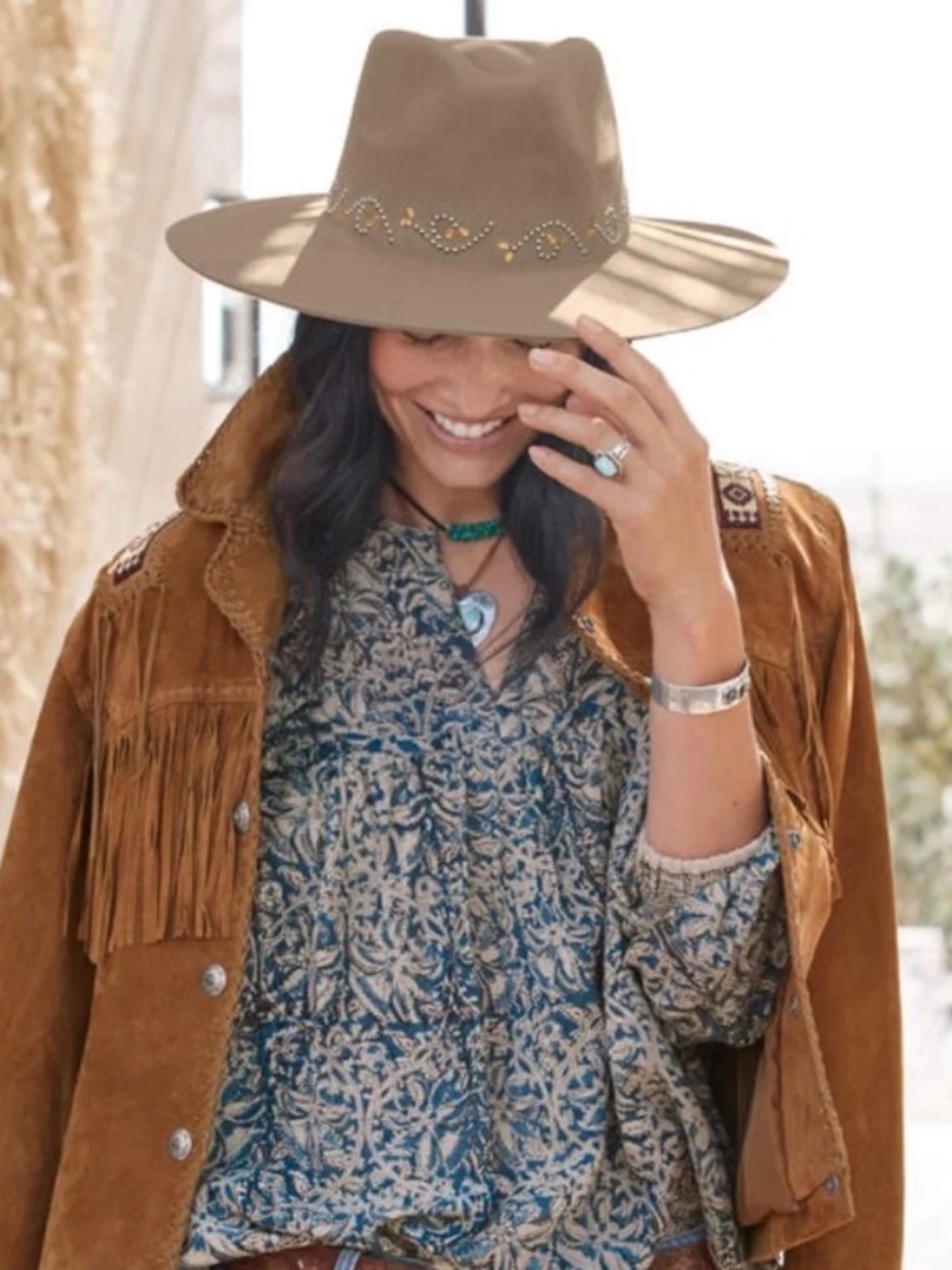 Calleen Cordero “Koda Sage Hat” Tan Brown NWOT Cowboy Hat $380 Small